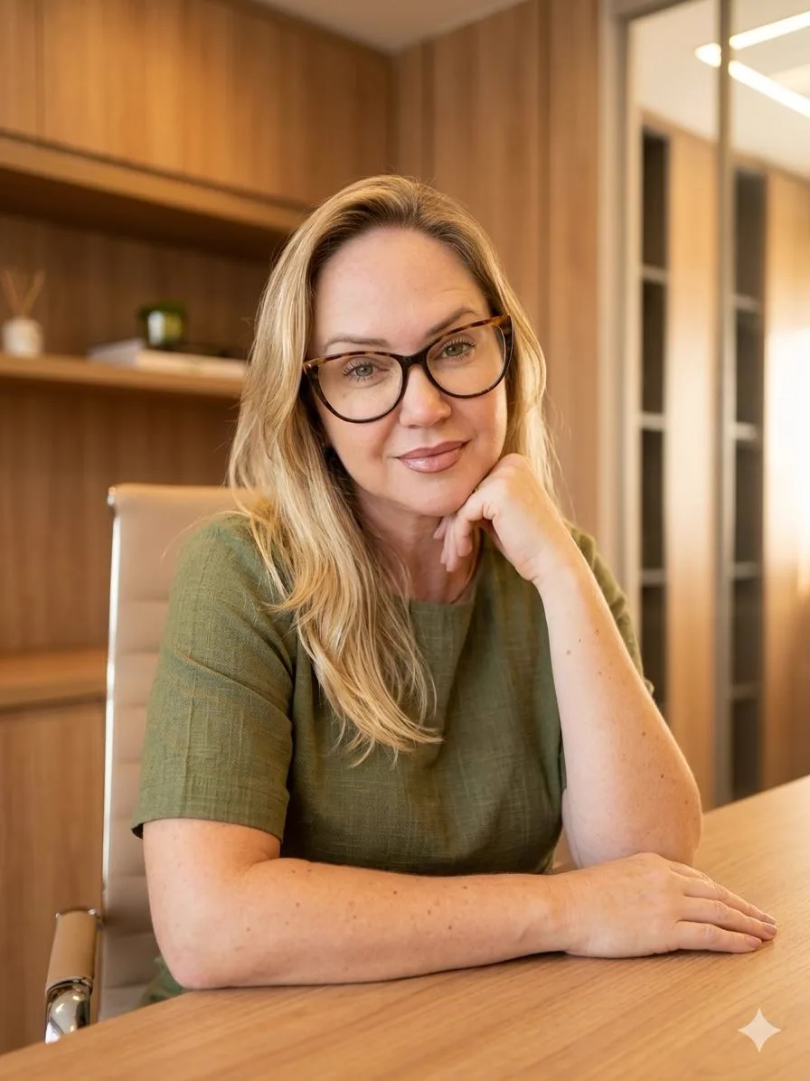 Michele Kramer no consultório de estética